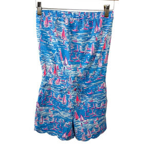 Lilly Pulitzer NEW Jace Strapless Romper in Zanzibar Blue Boatylicious Size XXS